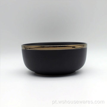 Luxo Golden Edge Color Glaze Cerâmica Conjuntos de utensílios de mesa